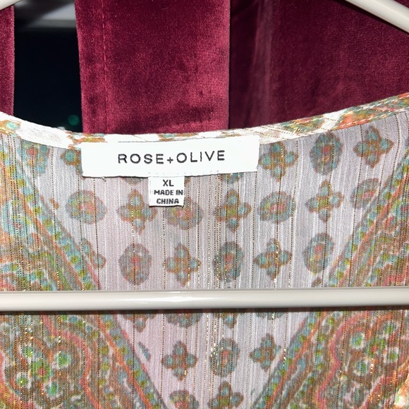 Sheer Flowy V-Neck - Picture 2 of 2